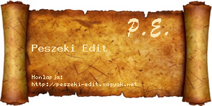 Peszeki Edit névjegykártya